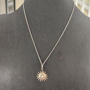 925 sterling silver sun face pendant with necklace